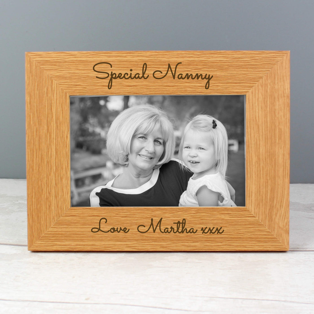 Personalised Free Text 6x4 Inch Wooden Photo Frame