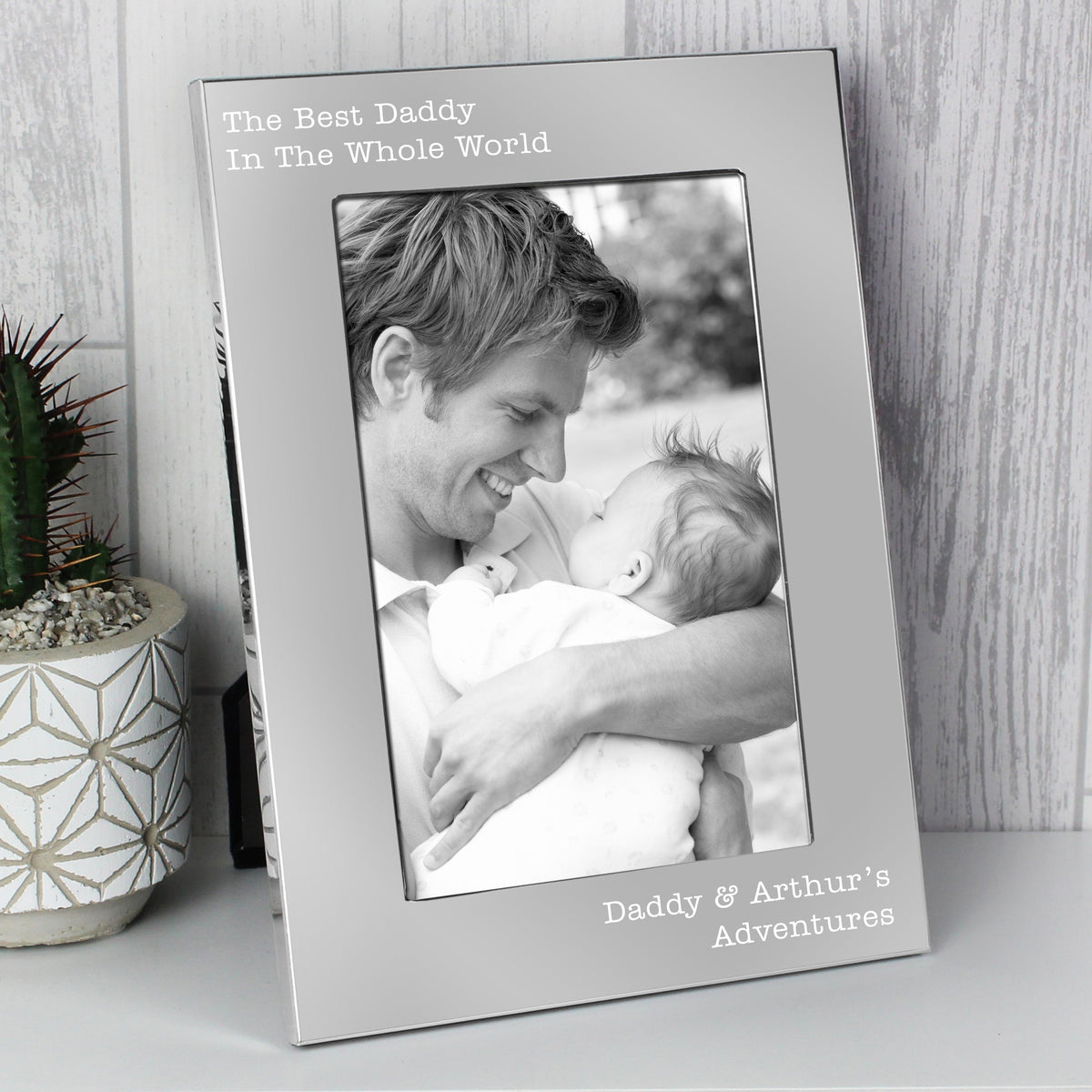 Personalised Free Text 7x5 Inch Silver Photo Frame