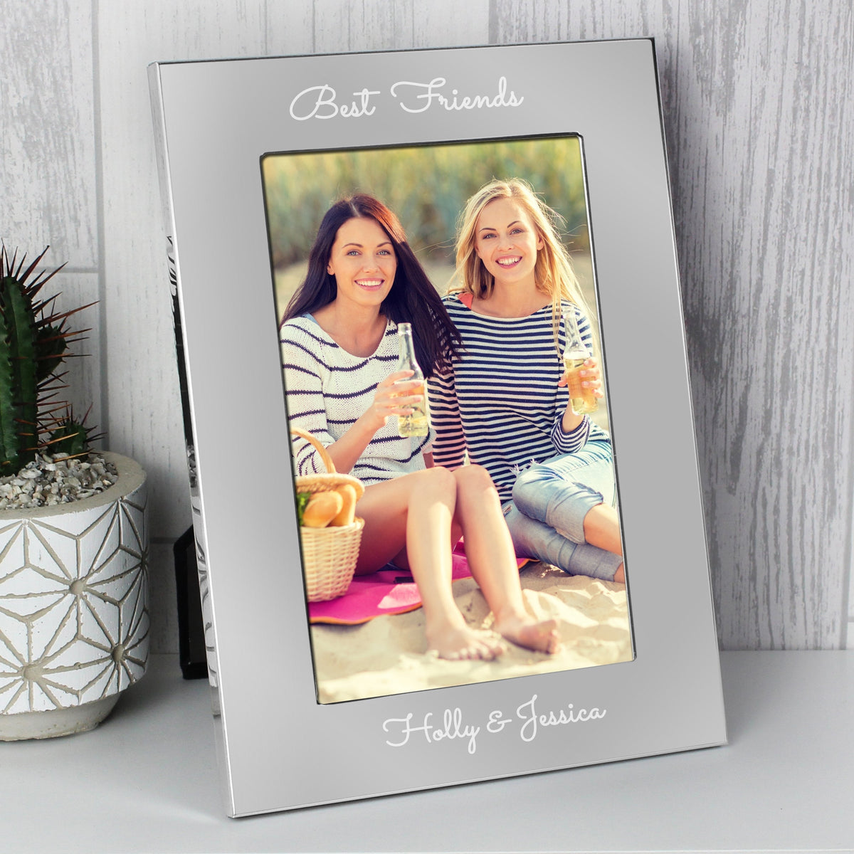Personalised Free Text 7x5 Inch Silver Photo Frame
