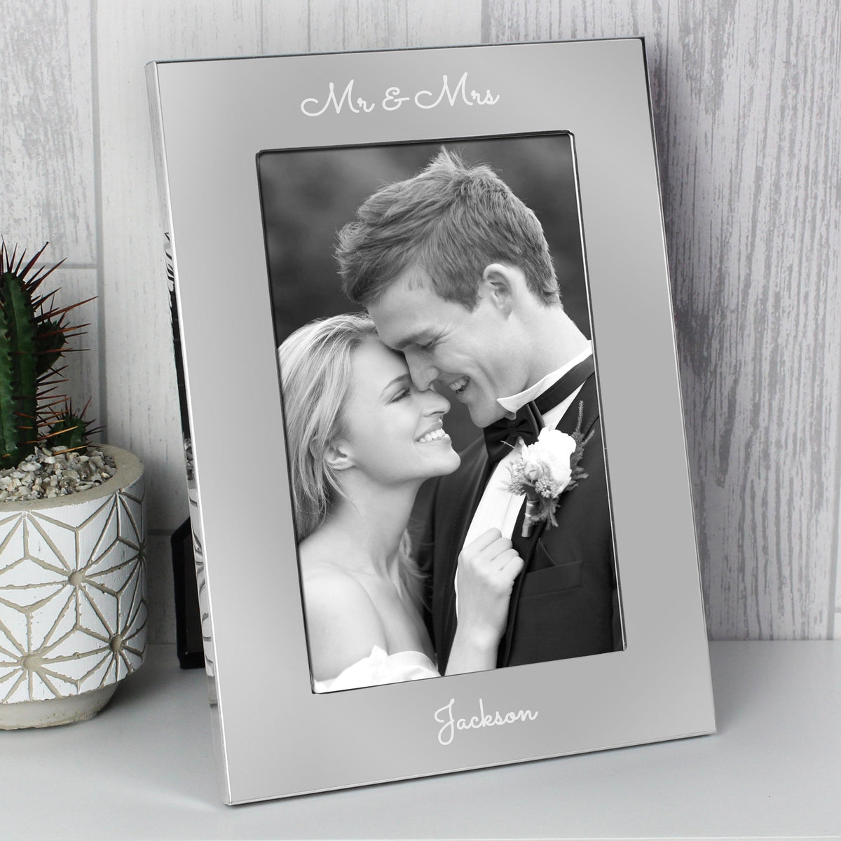 Personalised Free Text 7x5 Inch Silver Photo Frame