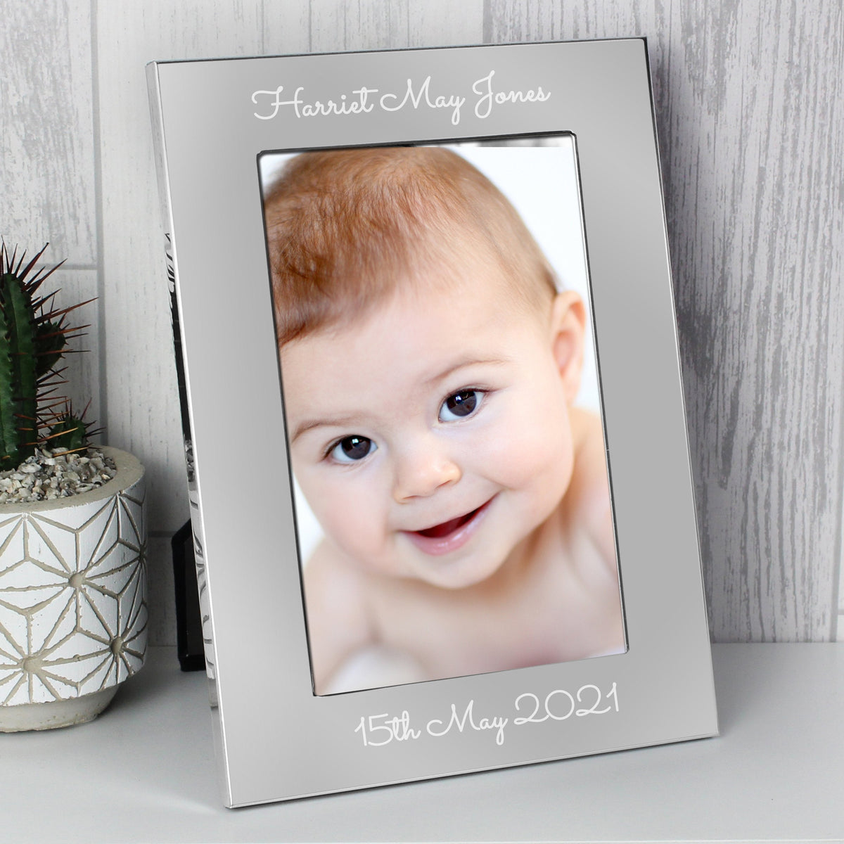 Personalised Free Text 7x5 Inch Silver Photo Frame
