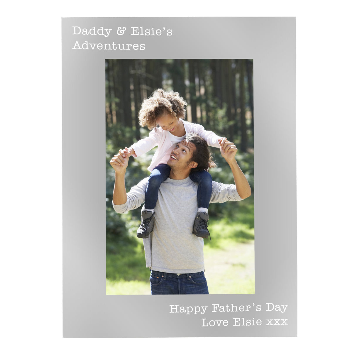 Personalised Free Text 7x5 Inch Silver Photo Frame