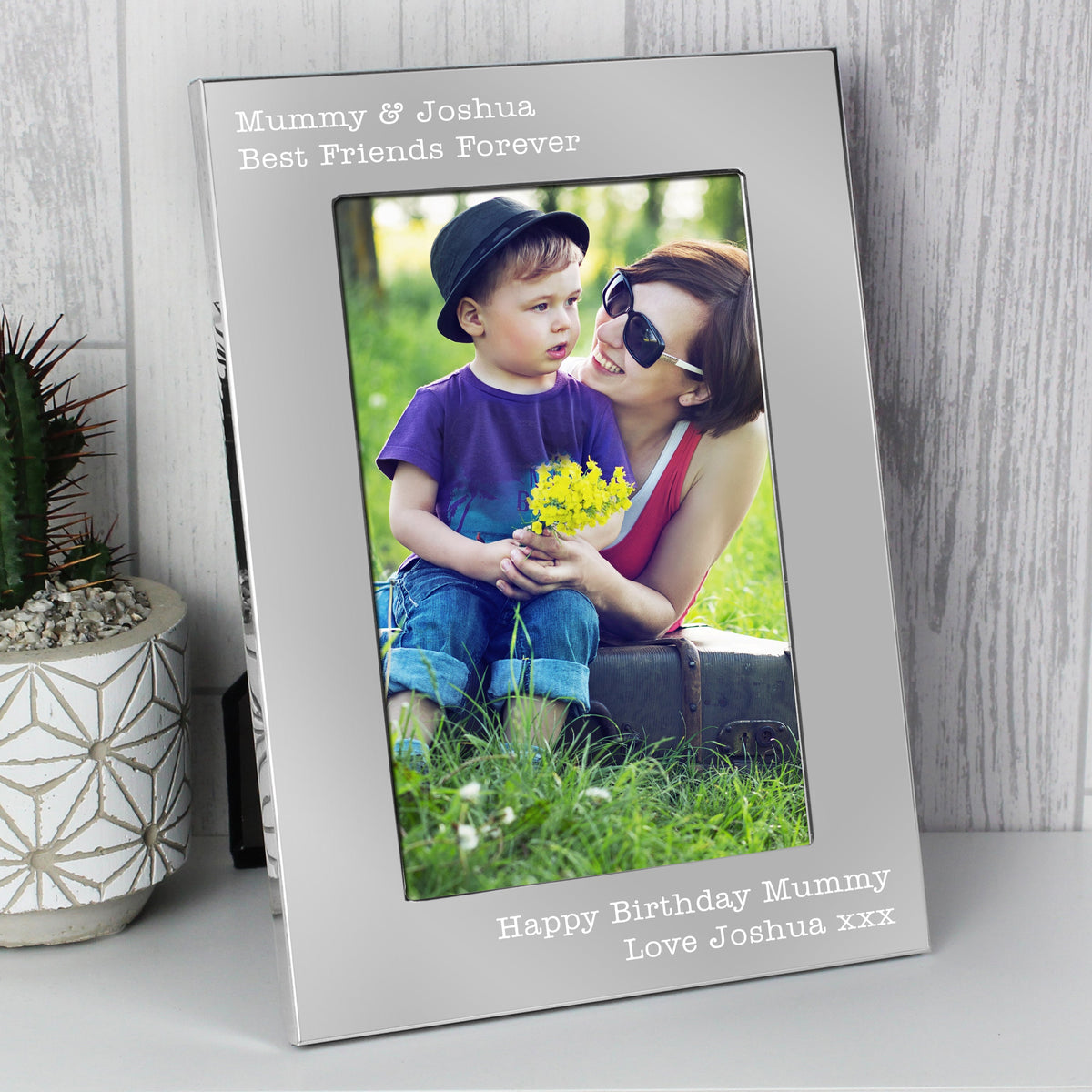 Personalised Free Text 7x5 Inch Silver Photo Frame