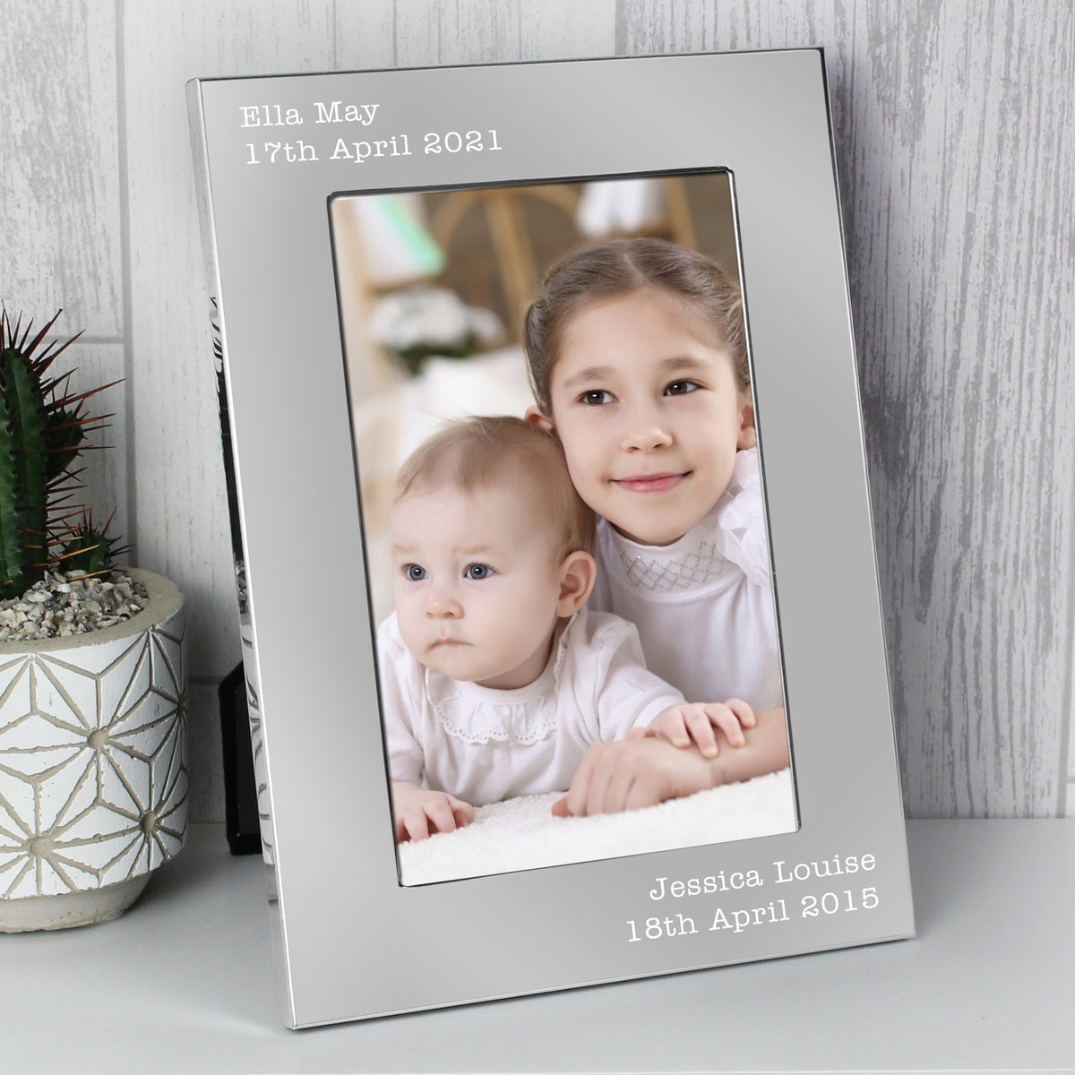 Personalised Free Text 7x5 Inch Silver Photo Frame