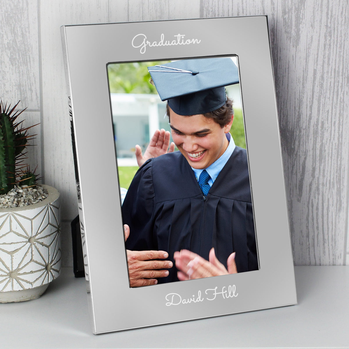 Personalised Free Text 7x5 Inch Silver Photo Frame