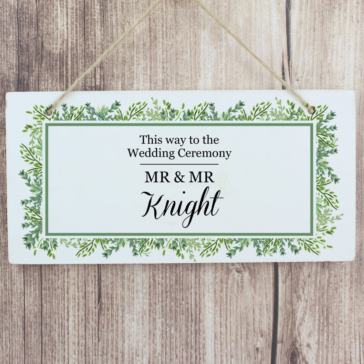 Personalised Fresh Botanical Wooden Sign