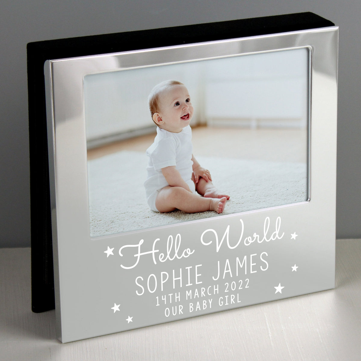 Personalised Hello World 6x4 Inch Photo Frame Album