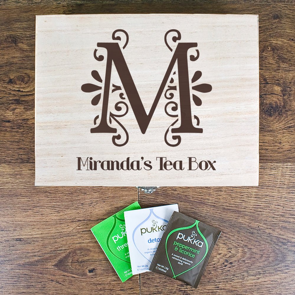 Personalised Initial Tea Box with Tea