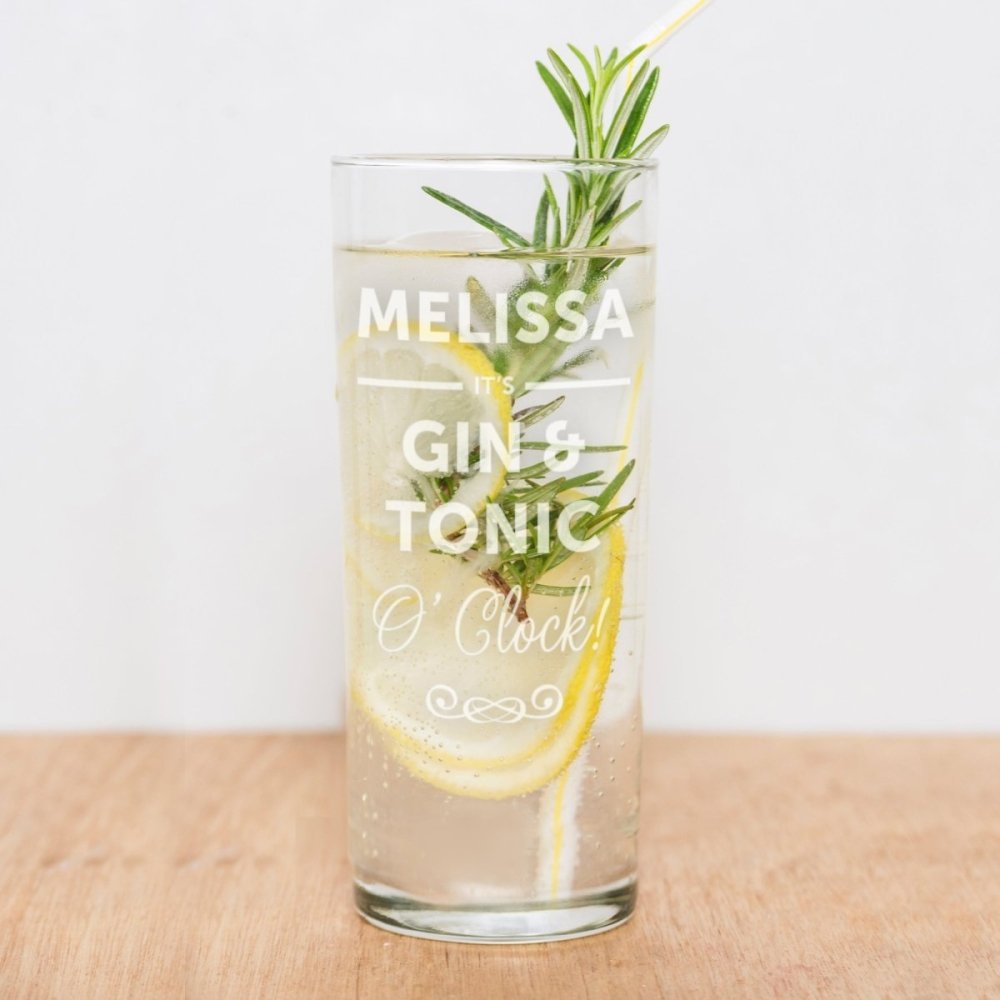 Personalised Its...O'Clock Hi Ball Bubble Glass