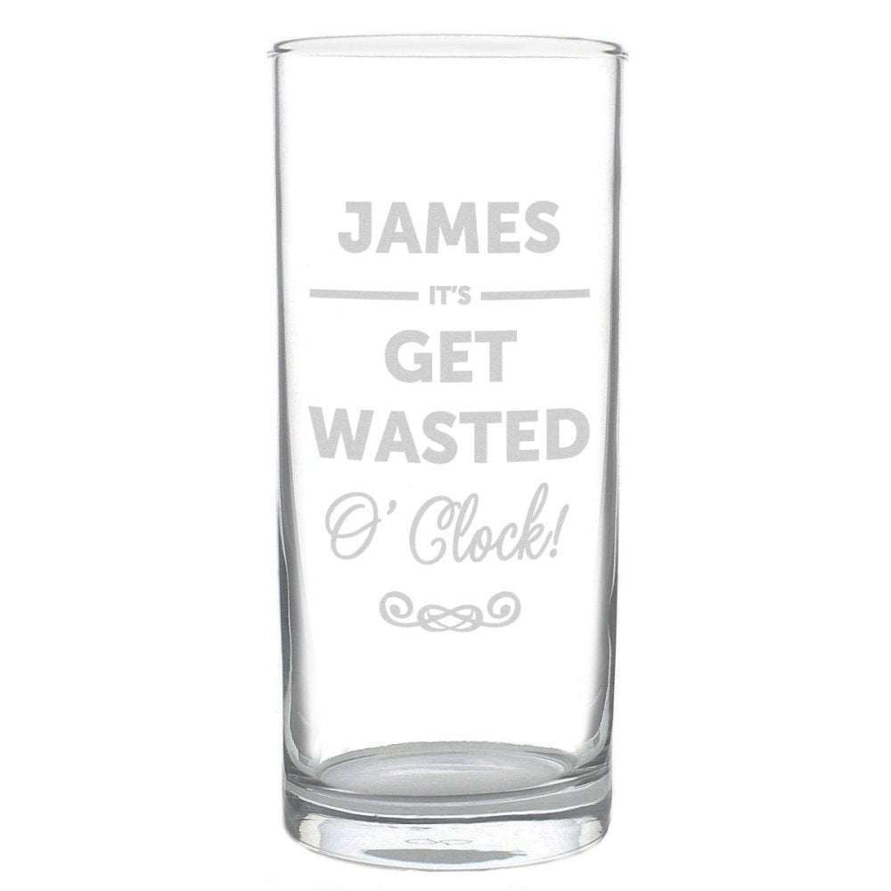 Personalised Its...O'Clock Hi Ball Bubble Glass