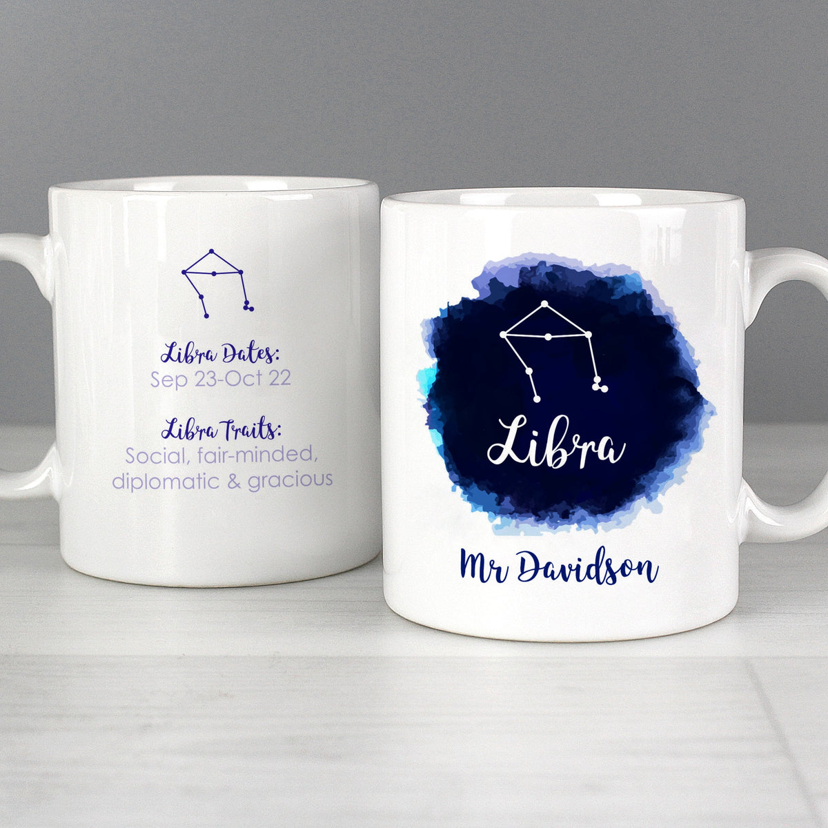 Personalised Libra Zodiac Star Sign Mug (September 23rd - October 22nd)