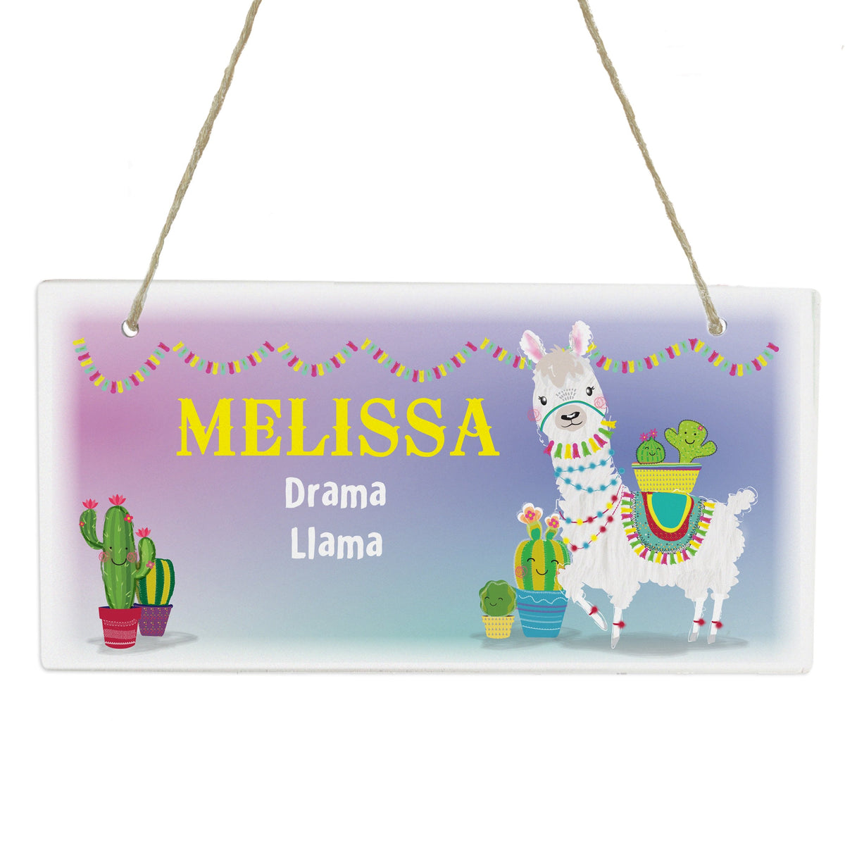 Personalised Llama Wooden Sign