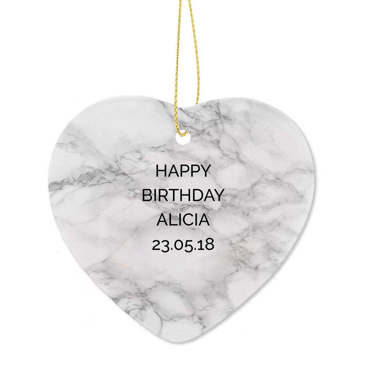 Personalised Marble Effect Ceramic Heart Decoration