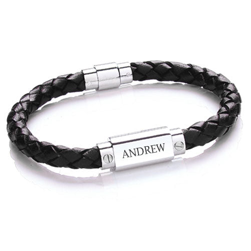 Personalised Luxury Men's Leather Bracelet