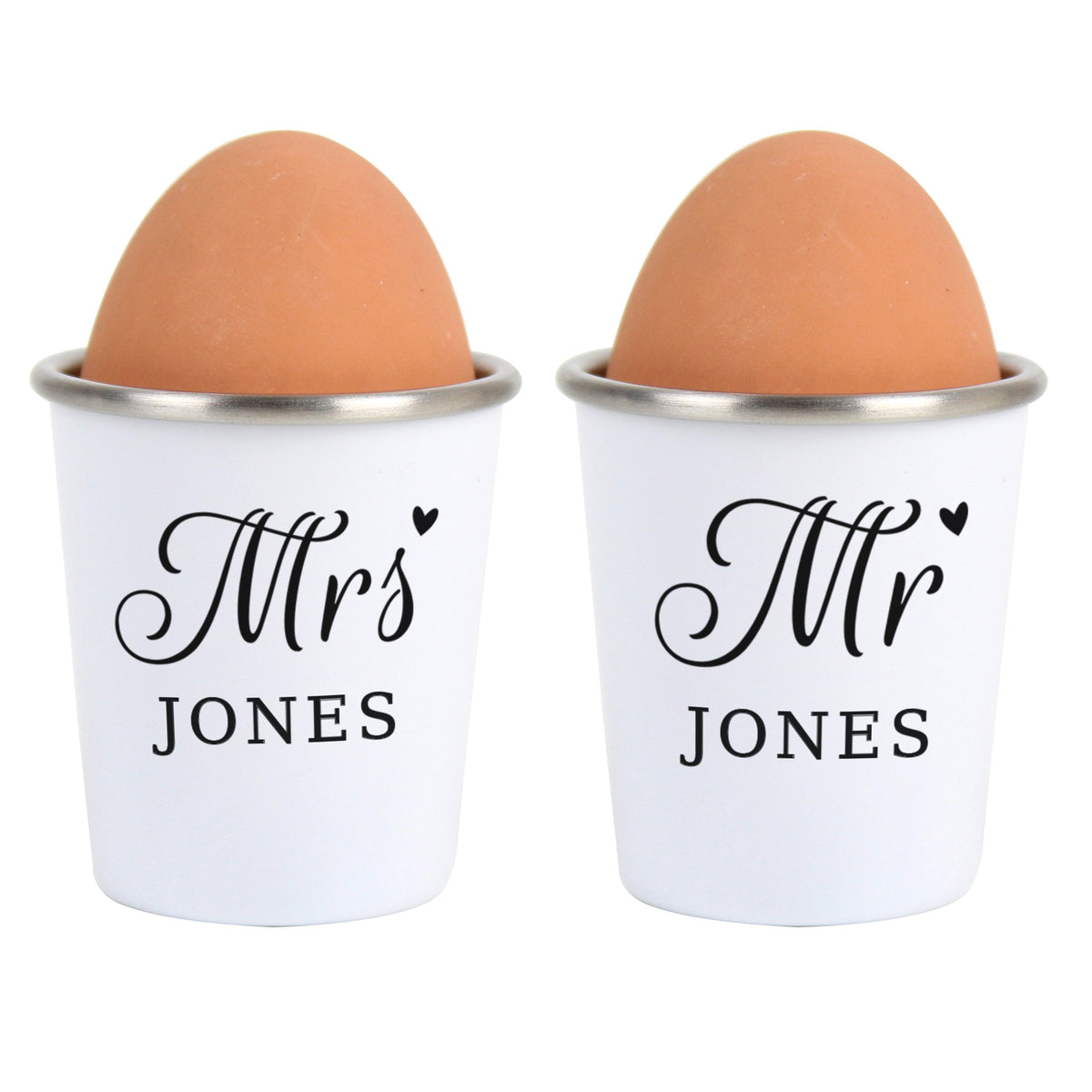Personalised Mr & Mrs Egg Cups
