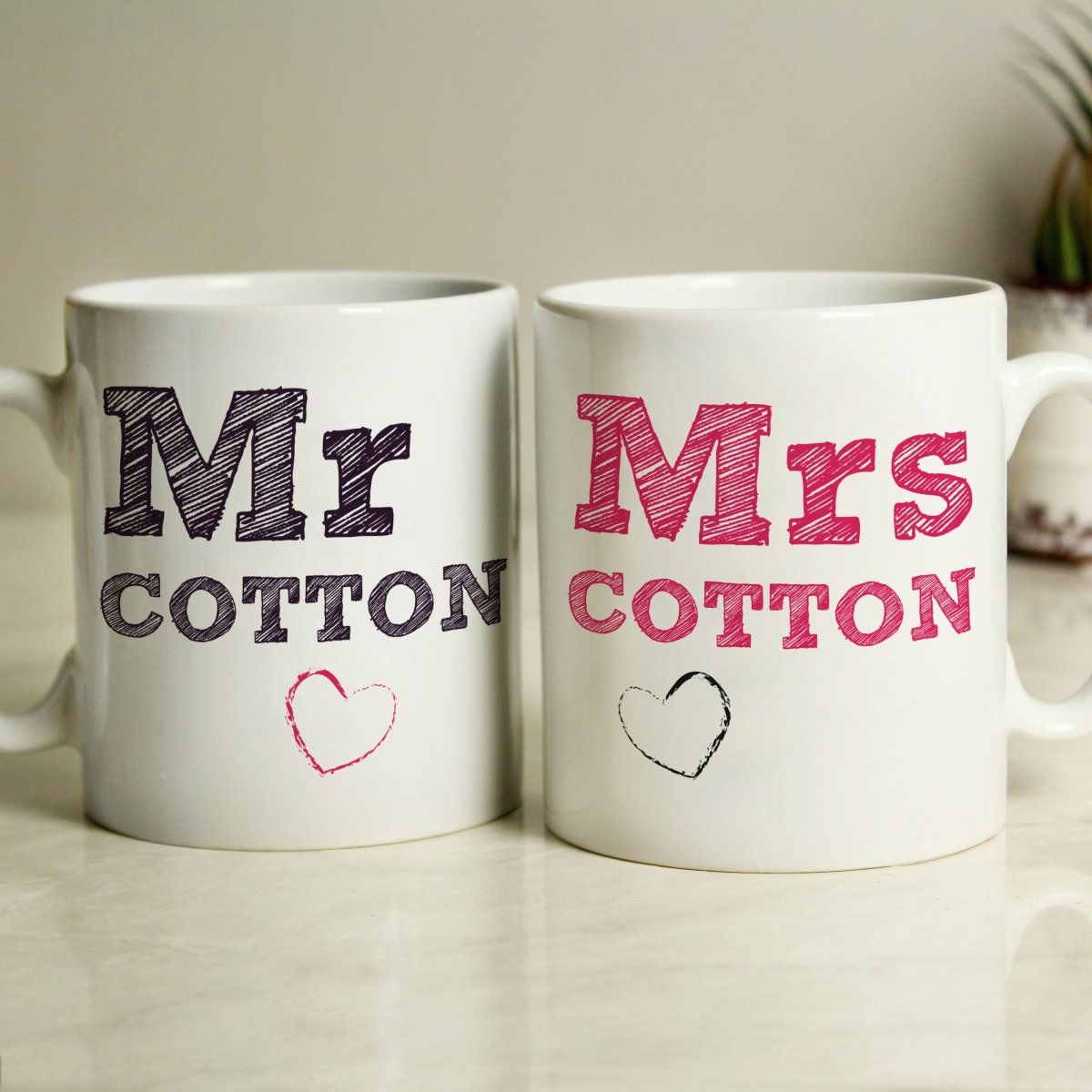 Personalised Mr & Mrs Mug Set