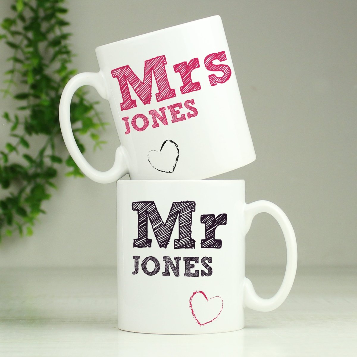 Personalised Mr & Mrs Mug Set