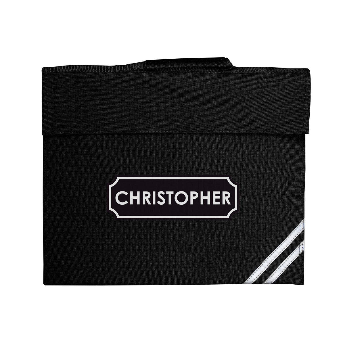 Personalised Name Only Black Book Bag