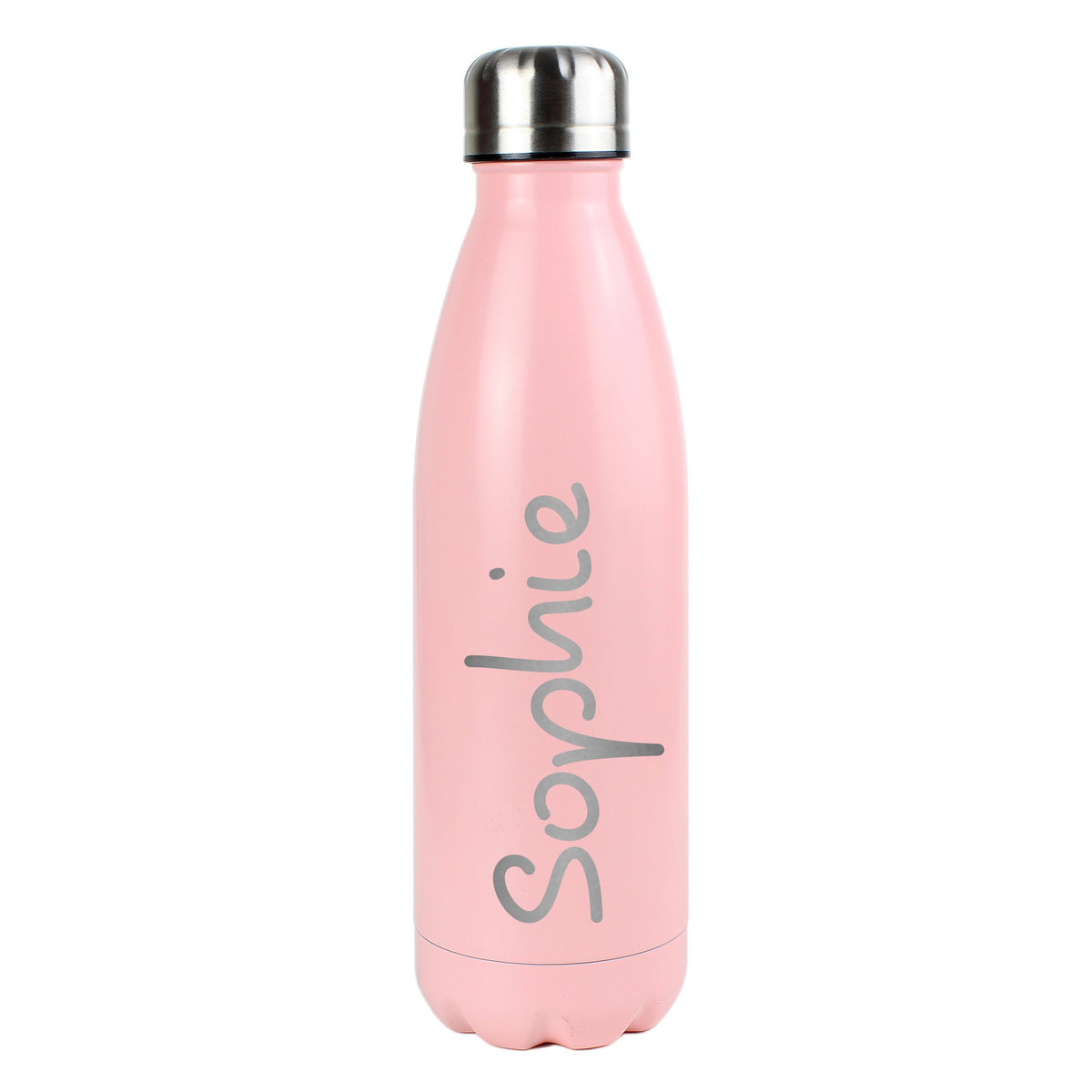 Personalised Name Only Island Pink Metal Insulated Drinks Bottle