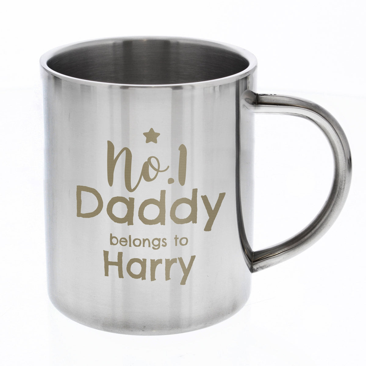 Personalised No.1 Daddy Stainless Steel Mug