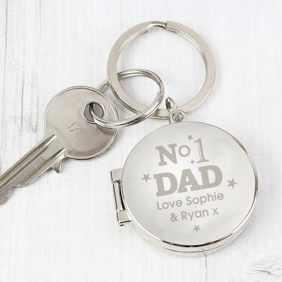 Personalised No1 Dad Photo Keyring