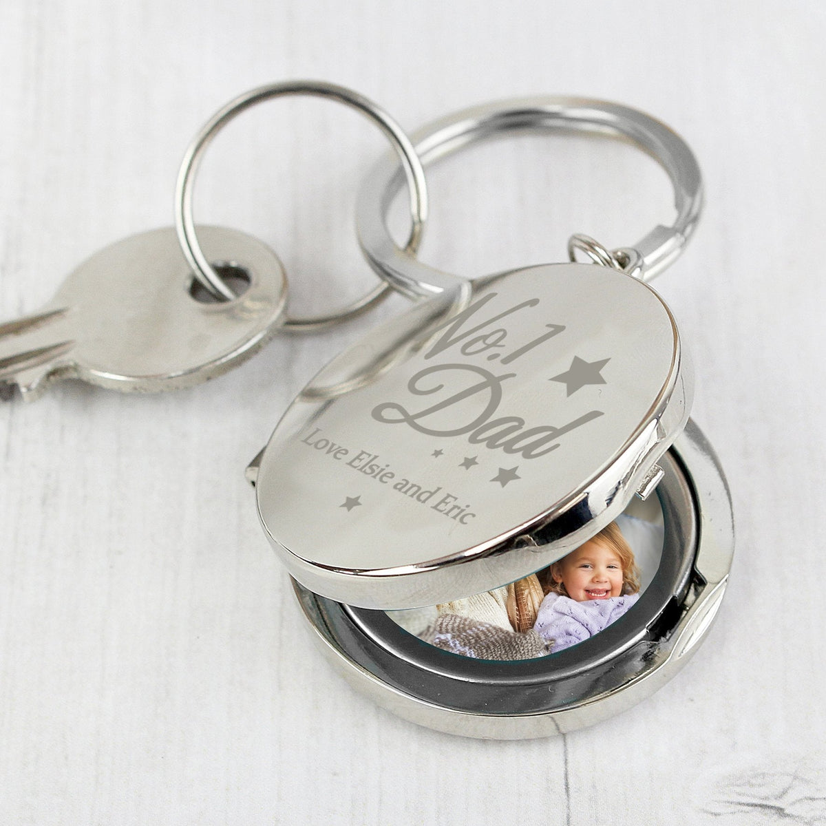 Personalised No1 Dad Photo Keyring