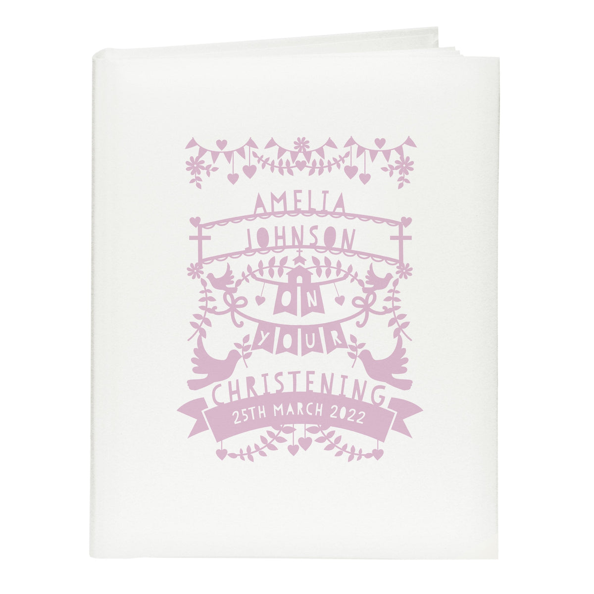 Personalised Pink Papercut Style Photo Album