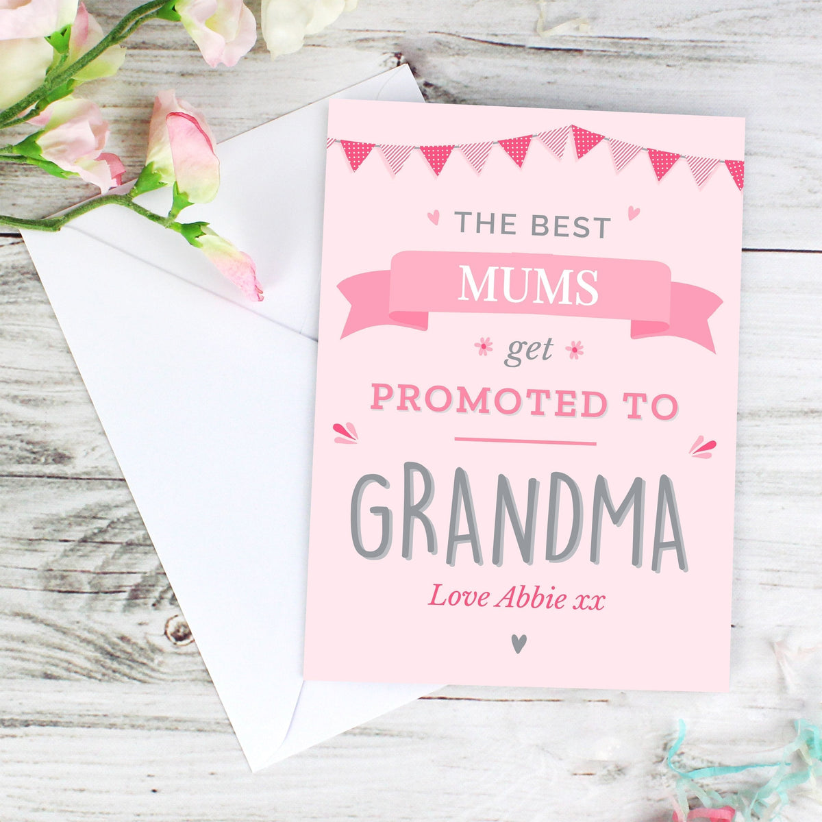 Personalised Pink Promoted To Card