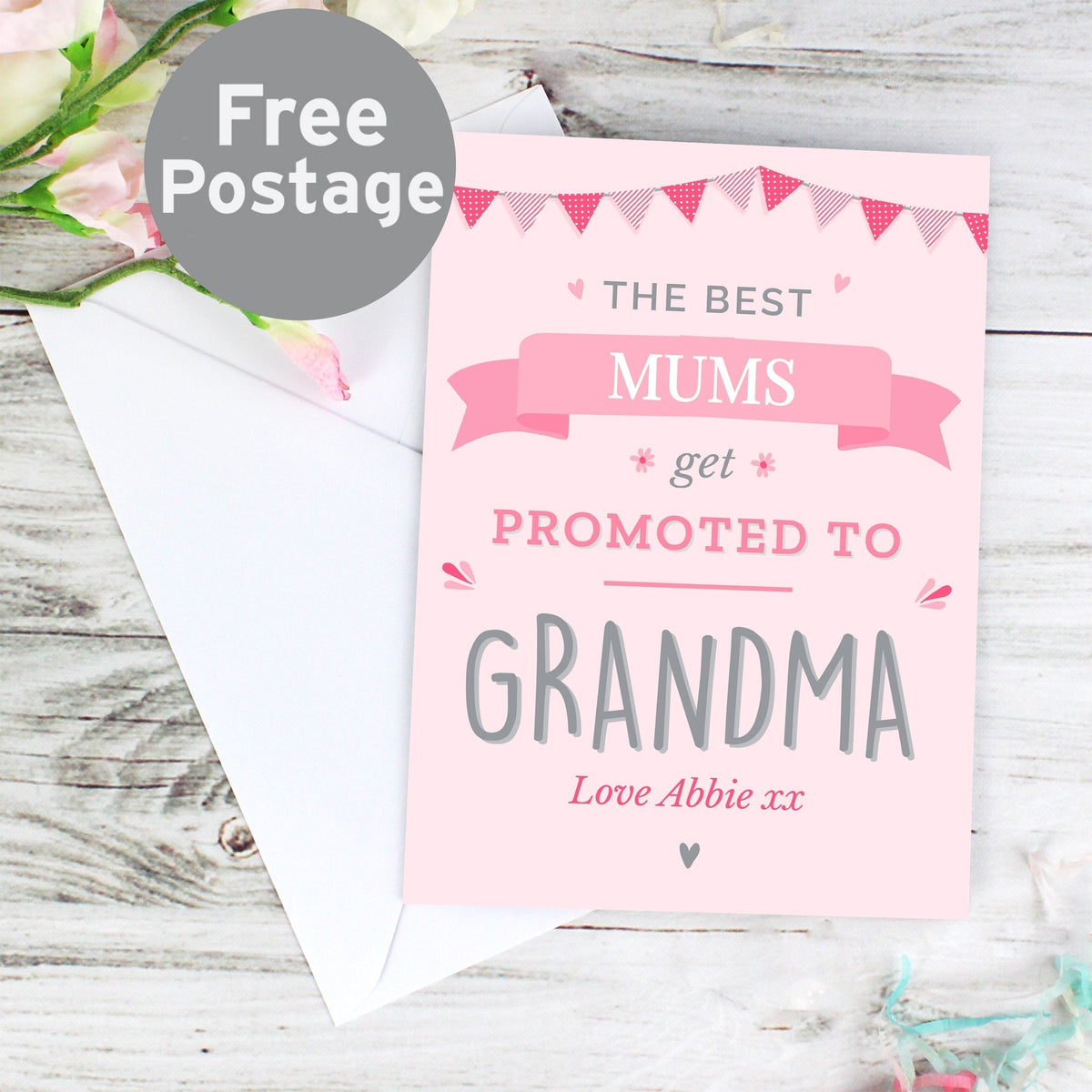 Personalised Pink Promoted To Card