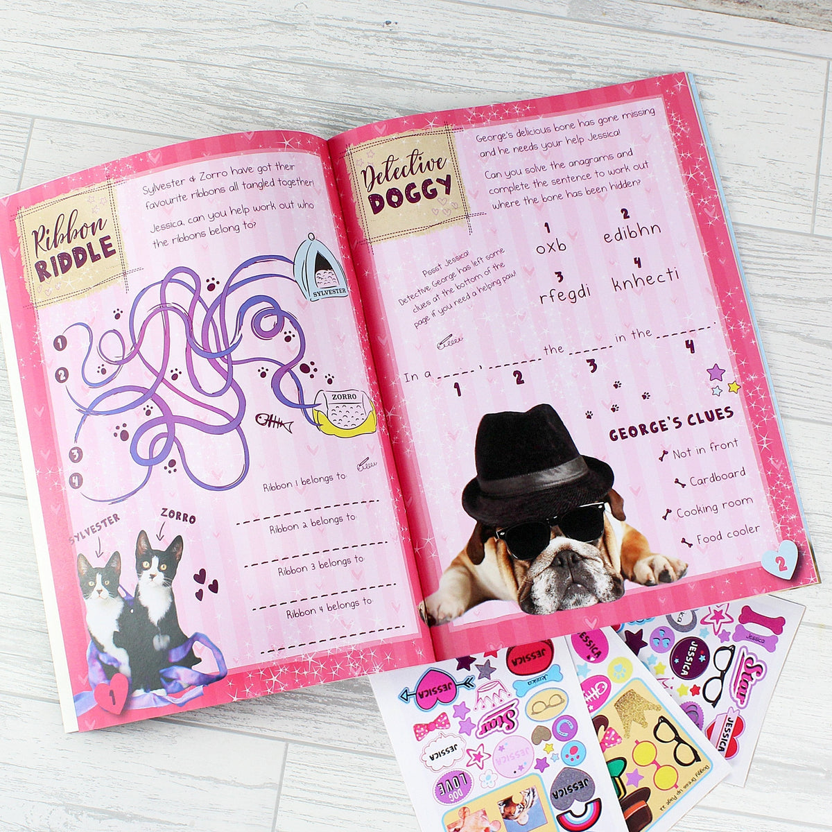 Personalised Rachael Hale Adorable Animals Activity Book With Stickers