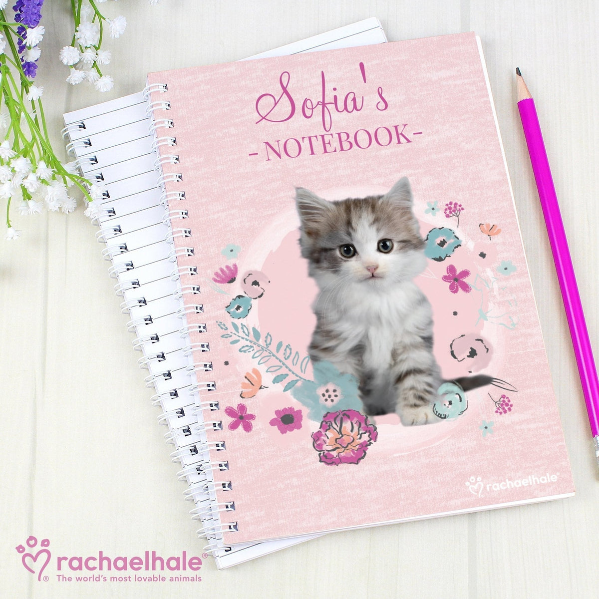 Personalised Rachael Hale Cute Kitten A5 Notebook
