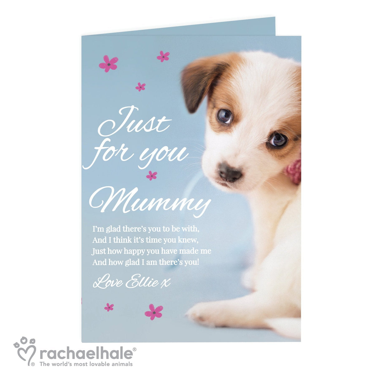 Personalised Rachael Hale 'Just For You' Puppy Card