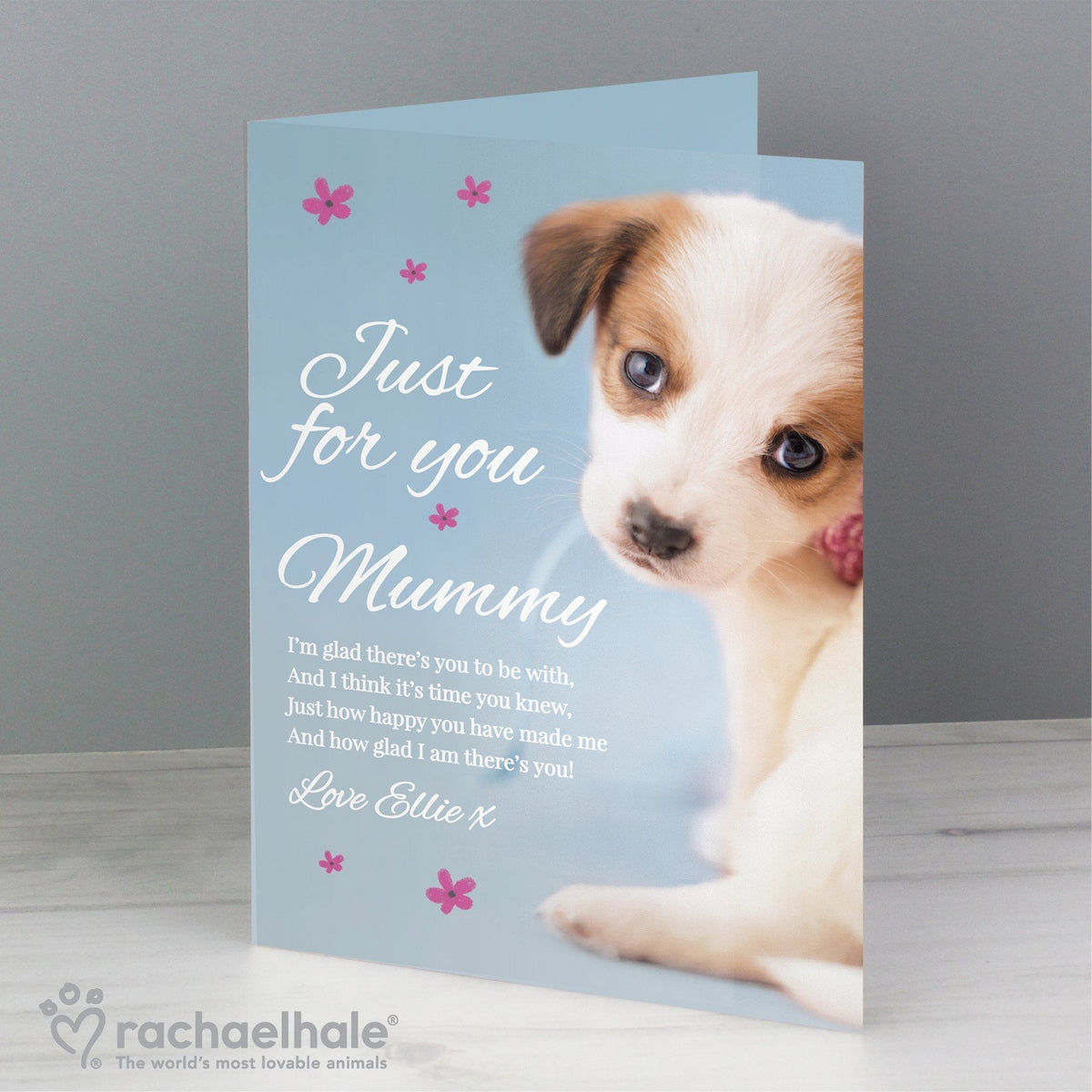 Personalised Rachael Hale 'Just For You' Puppy Card