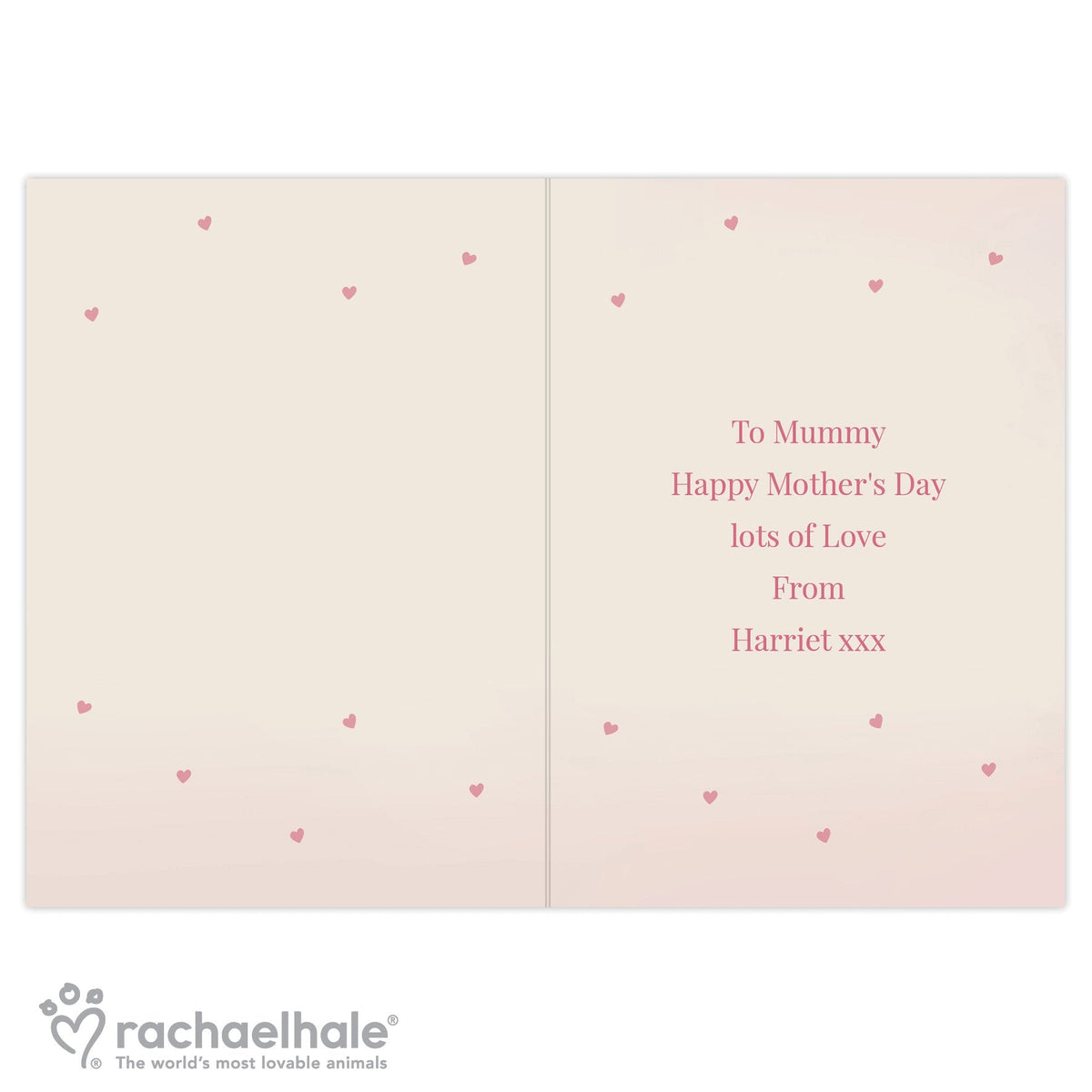 Personalised Rachael Hale Pink Puppy Card