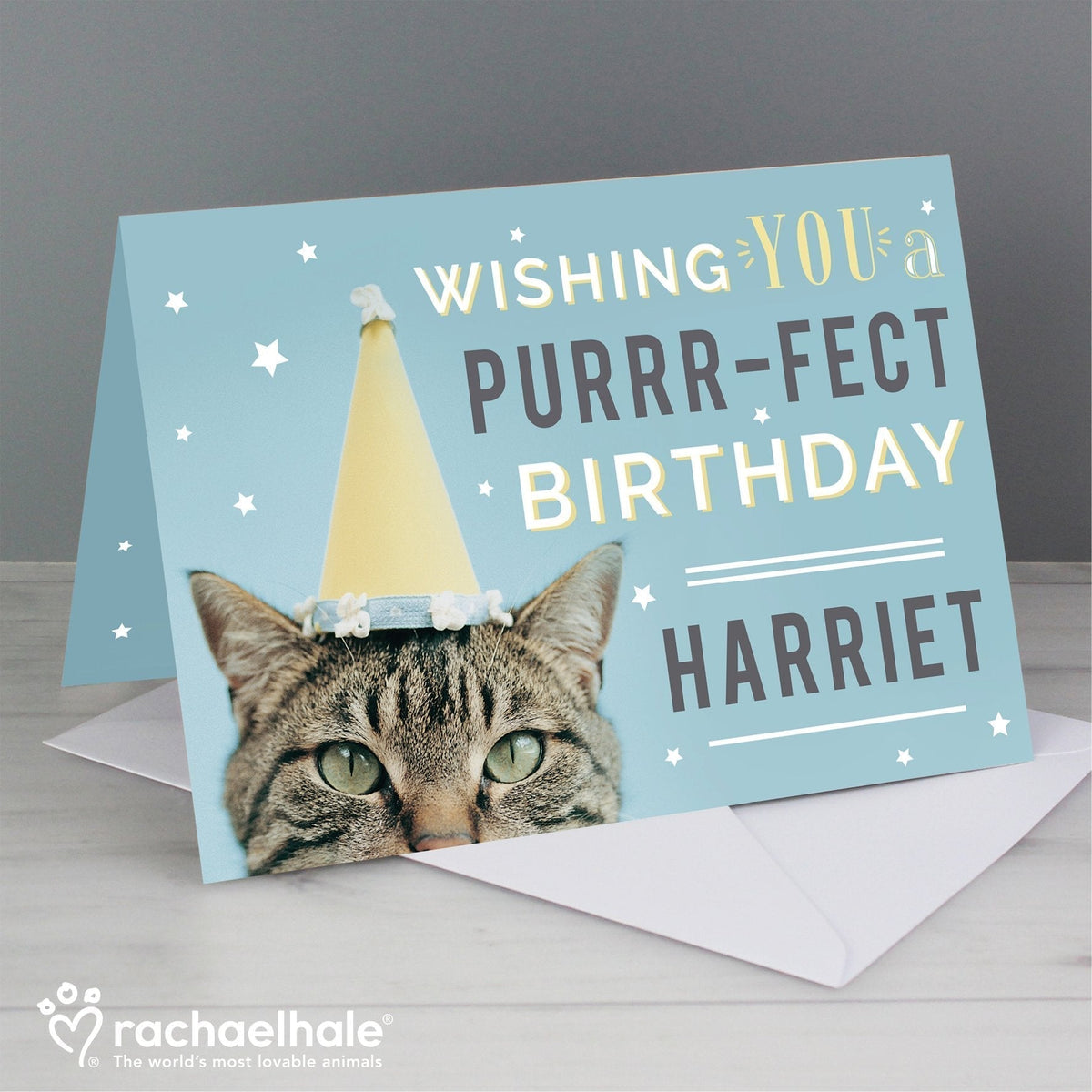 Personalised Rachael Hale Purr-Fect Birthday Card