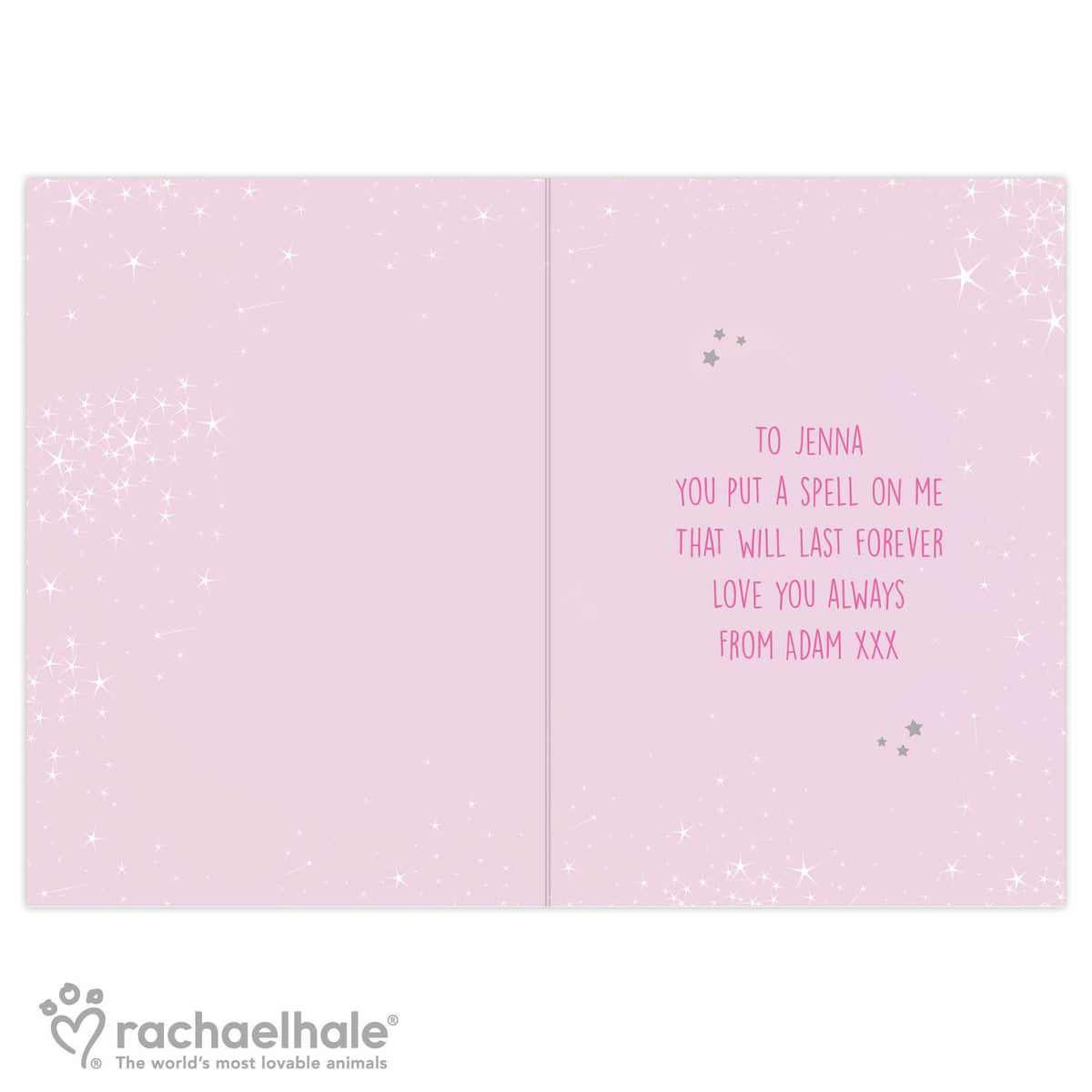 Personalised Rachael Hale Sparkle Cat Card