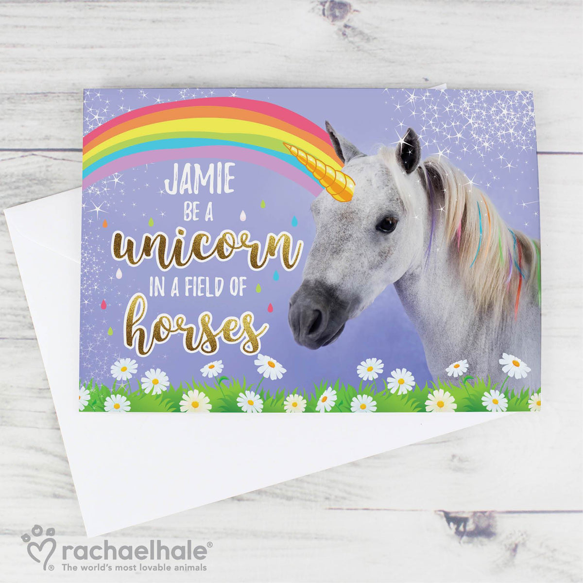 Personalised Rachael Hale Unicorn Card