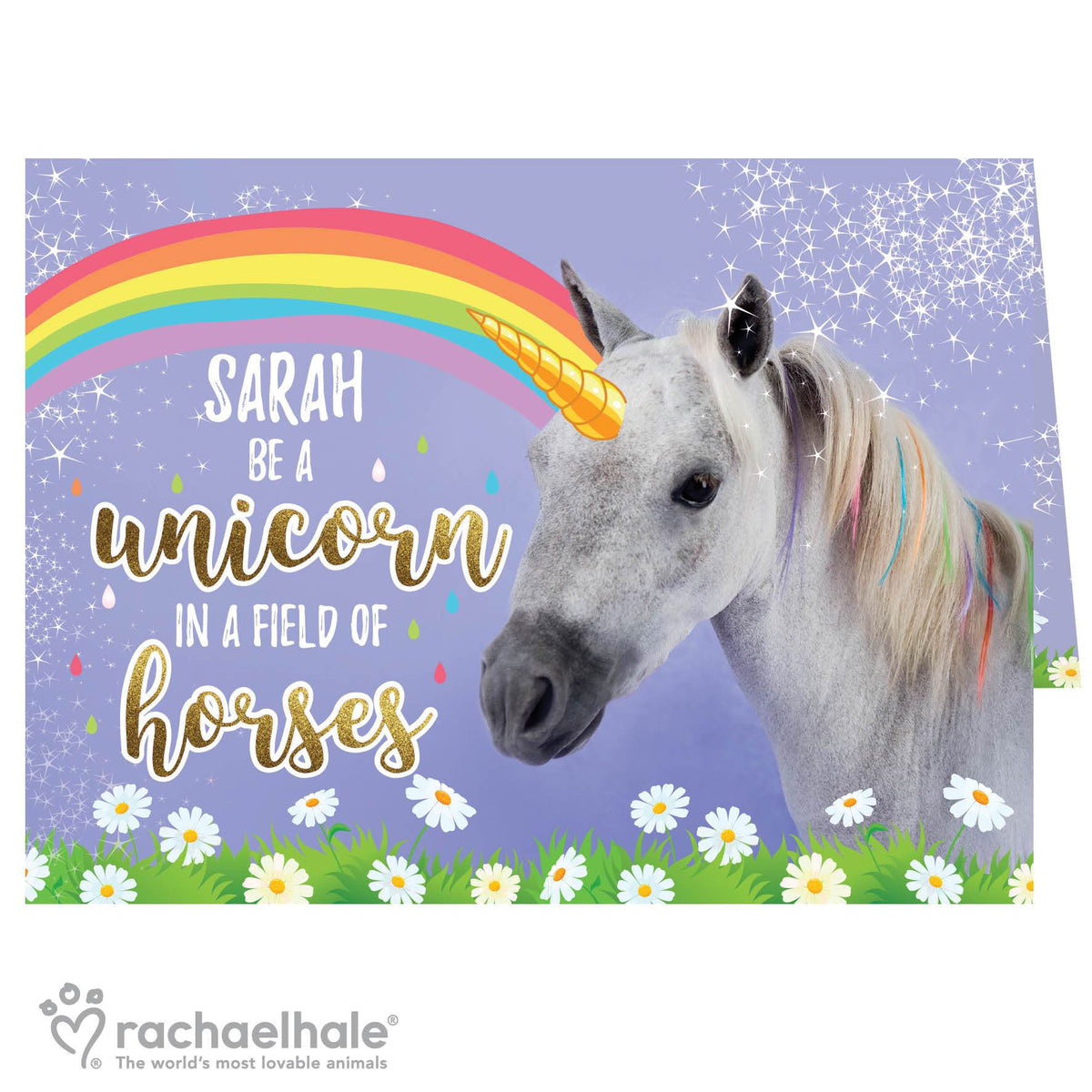 Personalised Rachael Hale Unicorn Card