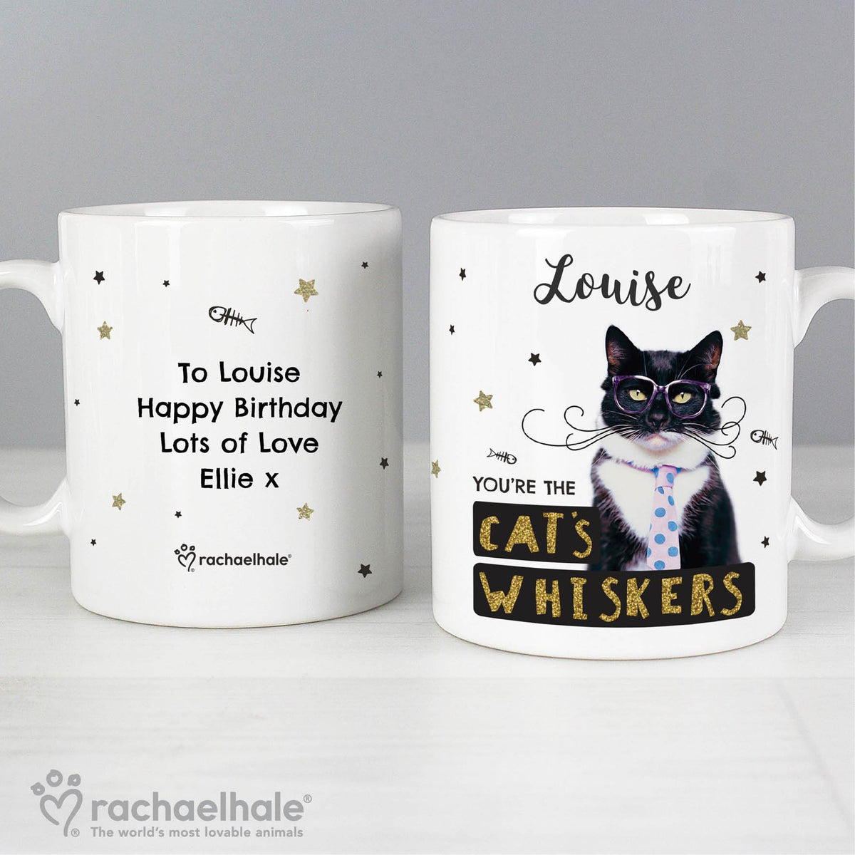 Personalised Rachael Hale 'You're The Cat's Whiskers' Mug