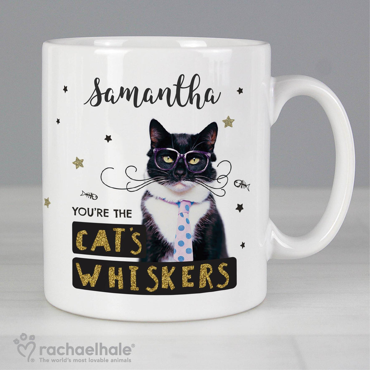 Personalised Rachael Hale 'You're The Cat's Whiskers' Mug