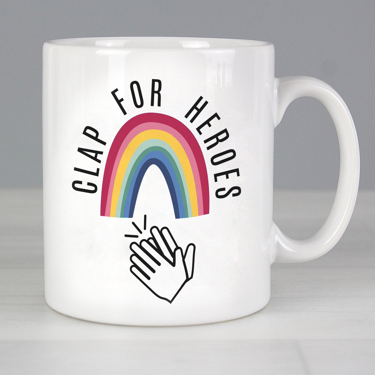 Personalised Rainbow 'Clap For Heroes' Mug