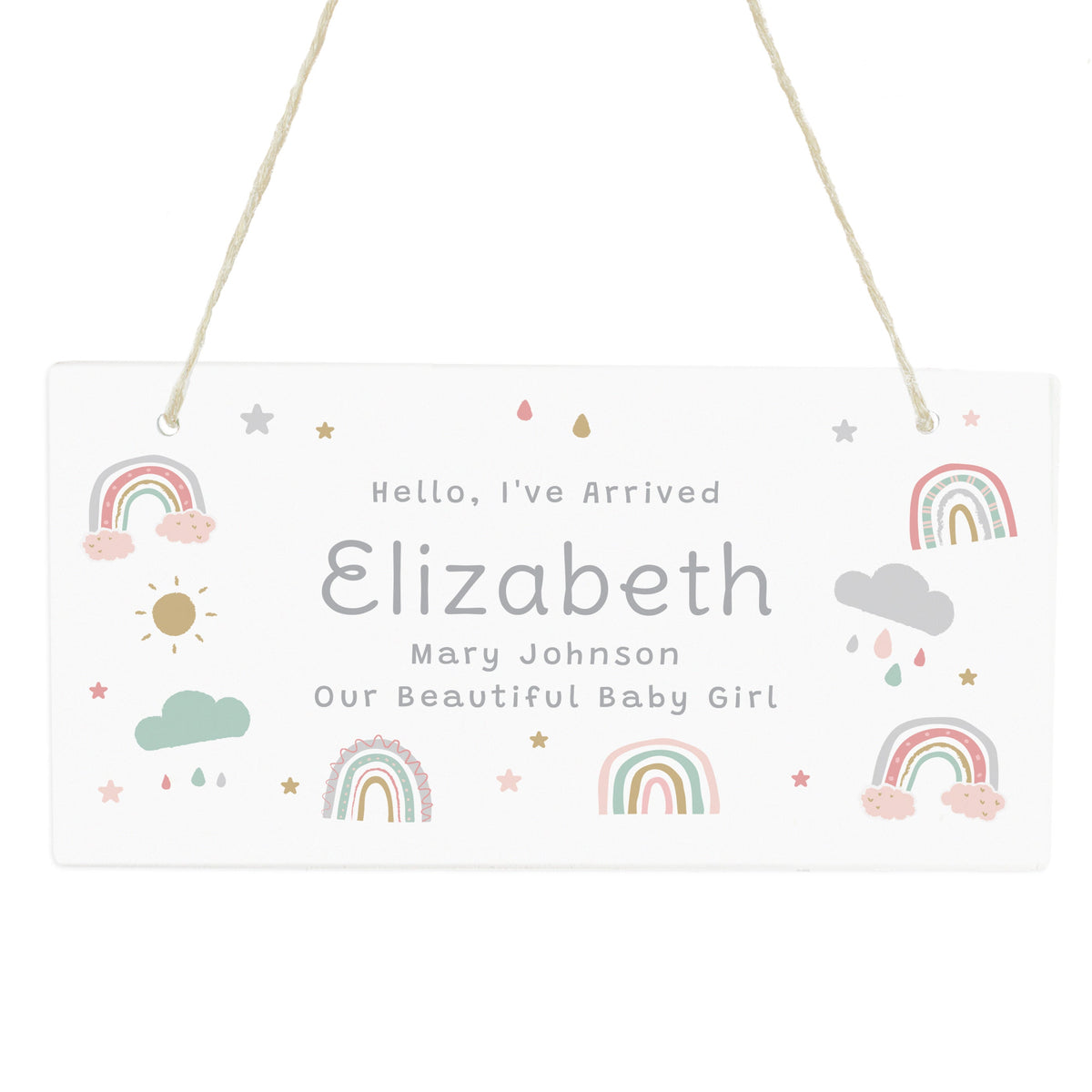 Personalised Rainbow Wooden Sign
