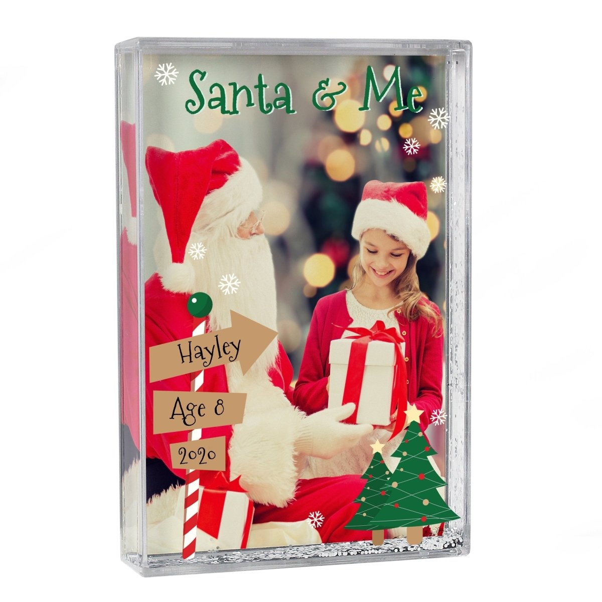 Personalised Santa & Me 4x6 Inch Glitter Shaker Photo Frame