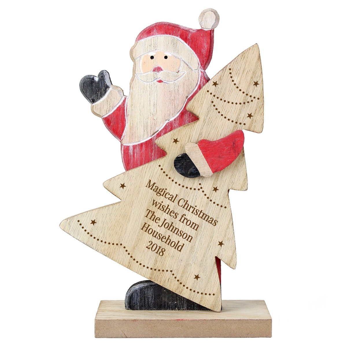 Personalised Santa Wooden Decoration