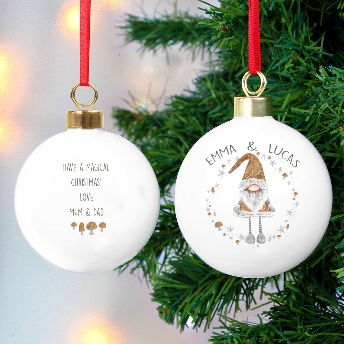 Personalised Scandinavian Christmas Gnome Bauble