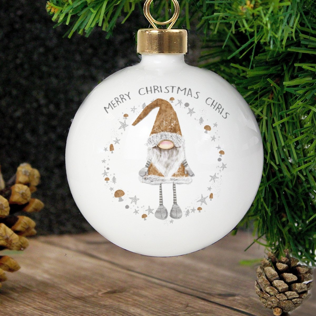 Personalised Scandinavian Christmas Gnome Bauble