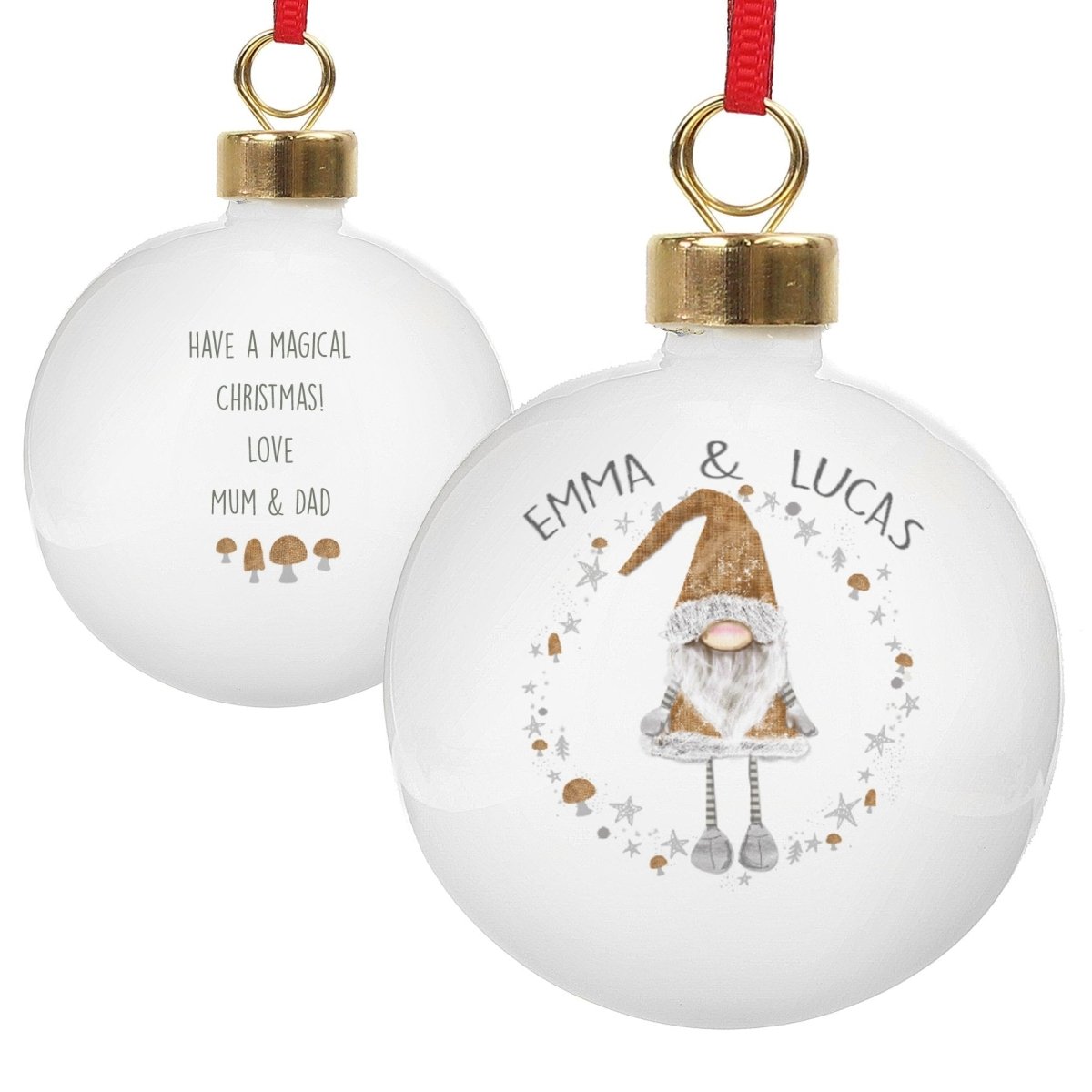 Personalised Scandinavian Christmas Gnome Bauble