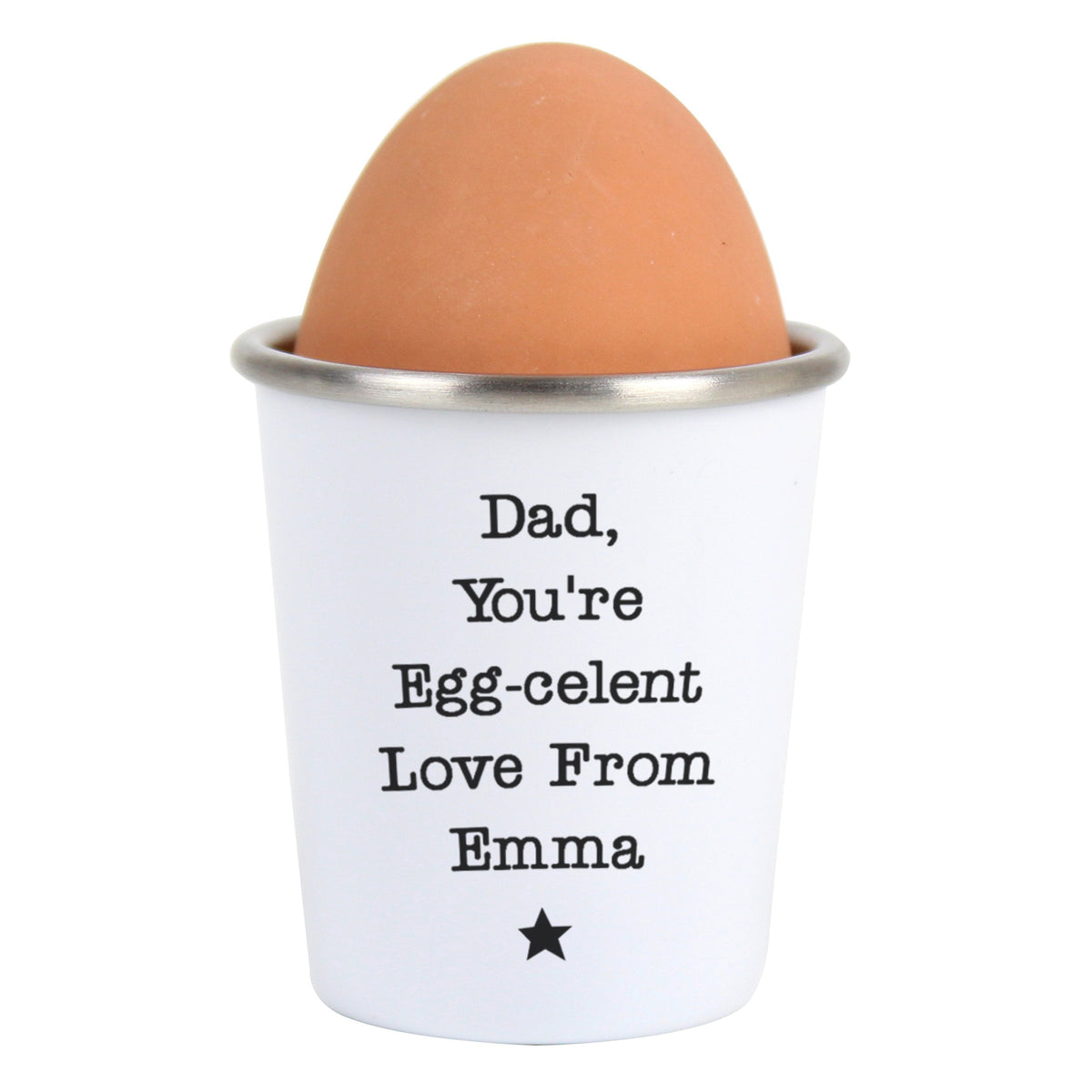 Personalised Star Free Text Egg Cup