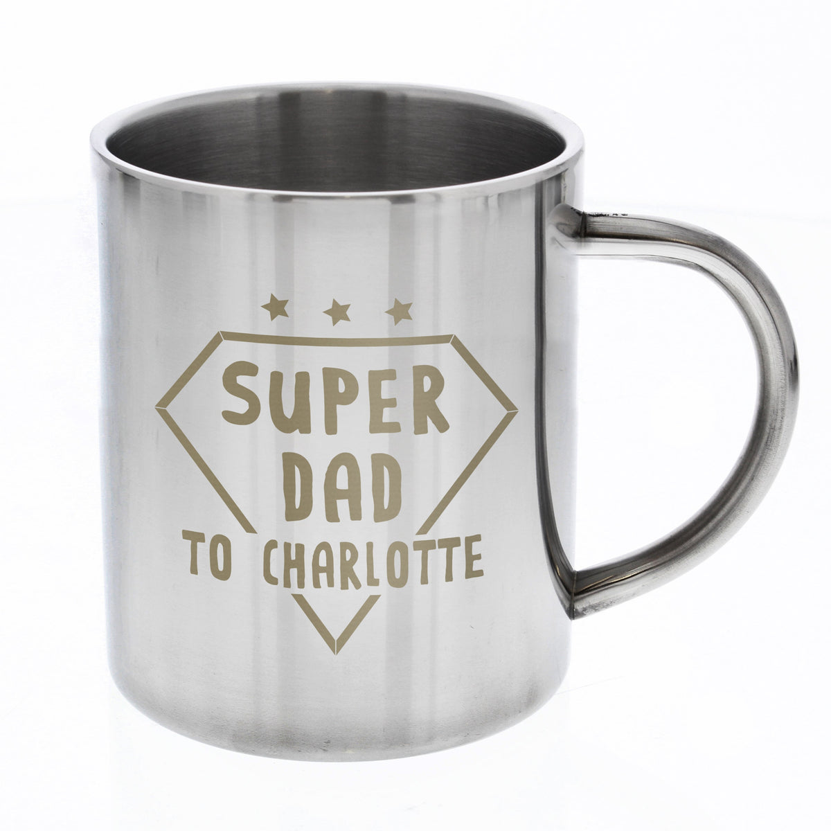 Personalised Super Dad Stainless Steel Mug