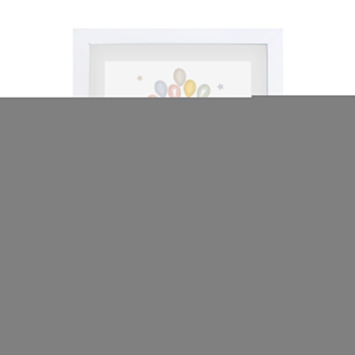 Personalised Teddy & Balloons A4 White Framed Print
